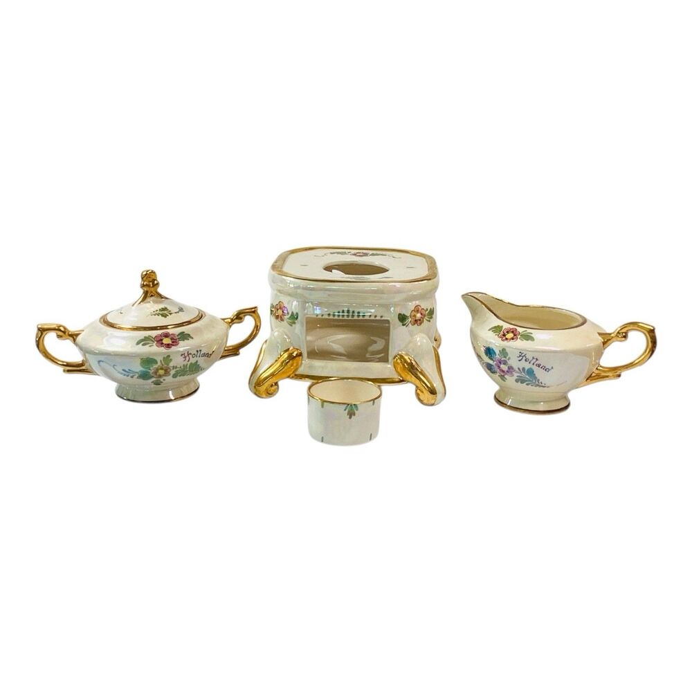 Holland Sugar Creamer  Tea Pot Warmer 5 Piece Set  See Measurements Below